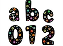 Picture of Dots on Black Lowercase Letter Stickers