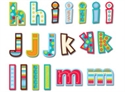 Picture of Patterns in Turquoise Lowercase Letter Stickers