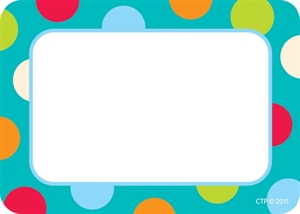 Picture of Dots on Turquoise Name Tags